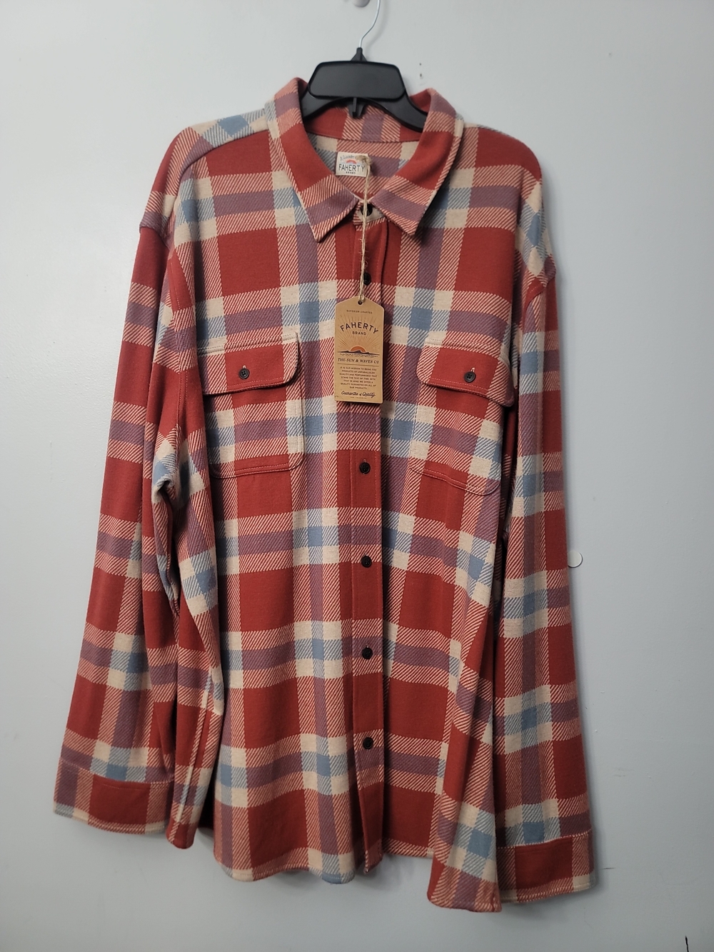 Faherty Legend Sweater Shirt Copper Falla Plaid
